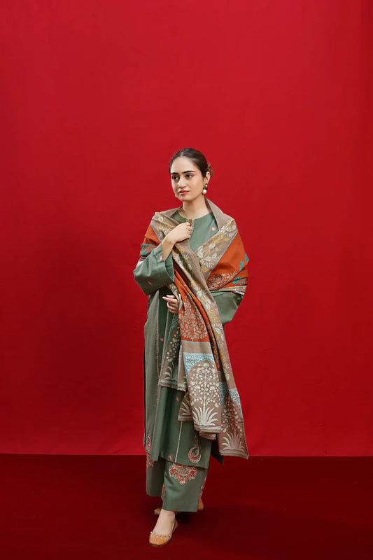 URGE Winter3PC DHANAK EMBROIDERED Suite -AC065