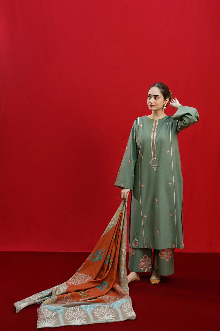 URGE Winter3PC DHANAK EMBROIDERED Suite -AC065