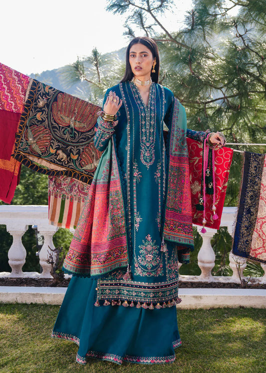 Hussain Rehar Winter Embroidered 3pc Dhanak Suite -AC0709