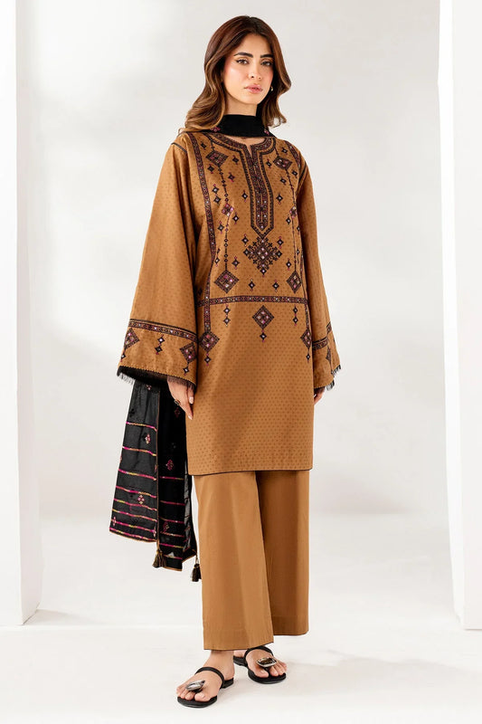 JAZMIN Winter 3pc Dhanak Embroidered Suite -AC0697