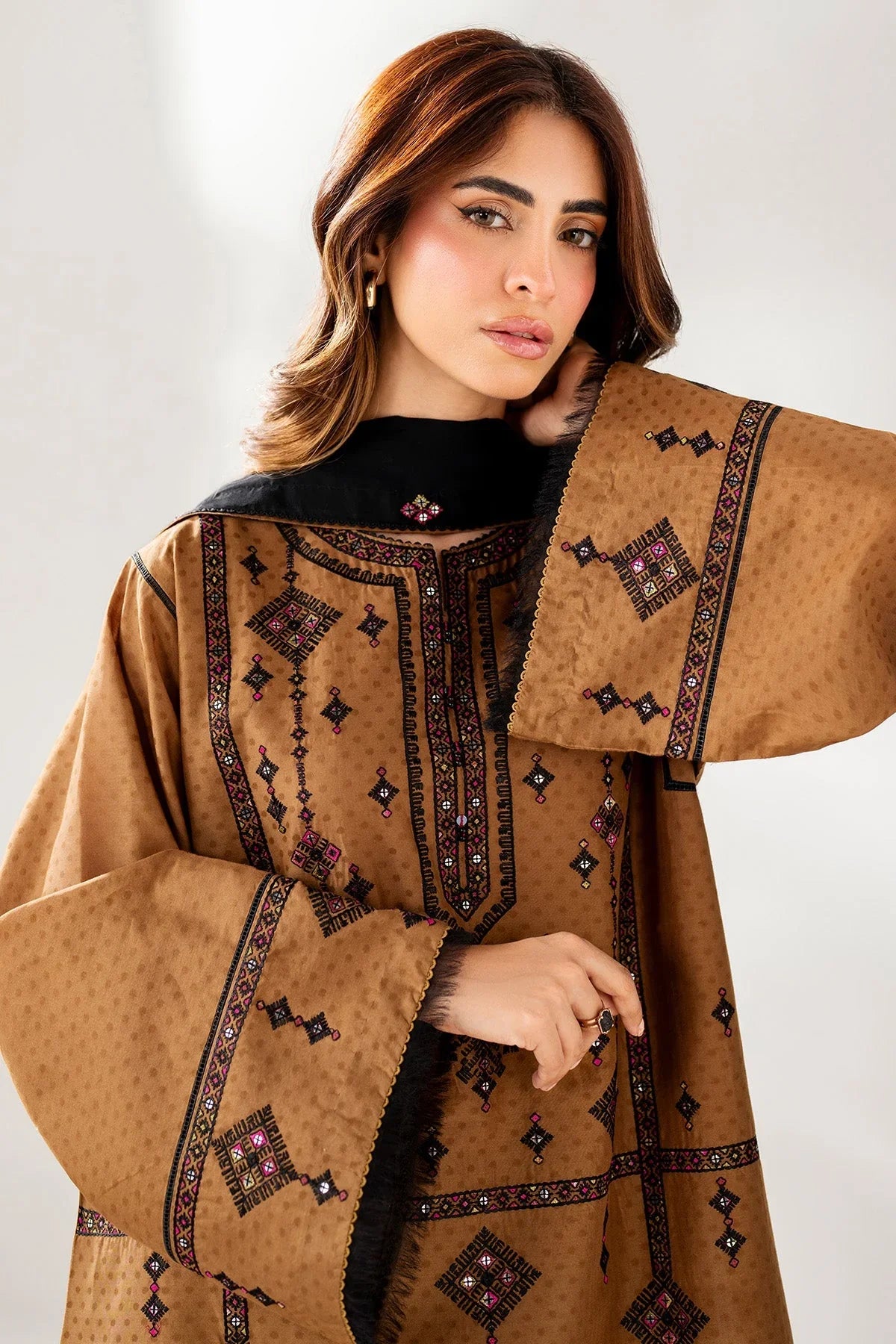 JAZMIN Winter 3pc Dhanak Embroidered Suite -AC0697