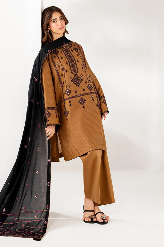JAZMIN Winter 3pc Dhanak Embroidered Suite -AC0697