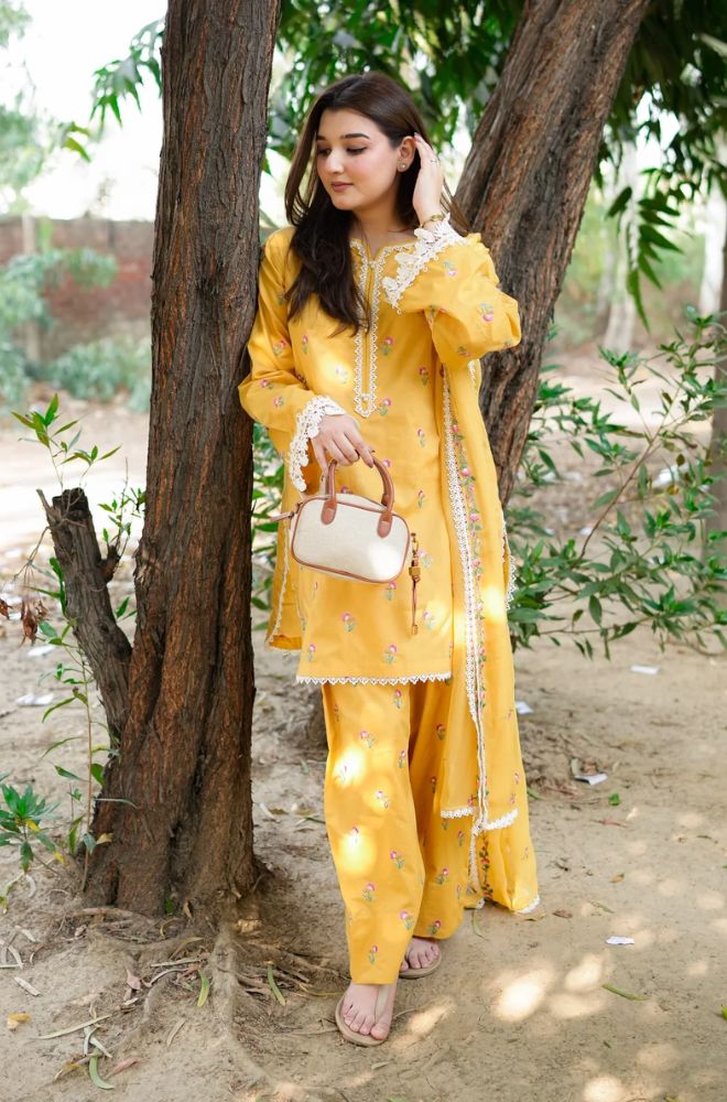 Aneela's - Summer 3PC Lawn Embroidered Suit - AC0211