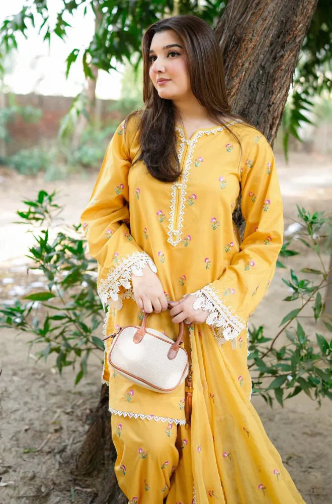 Aneela's - Summer 3PC Lawn Embroidered Suit - AC0211
