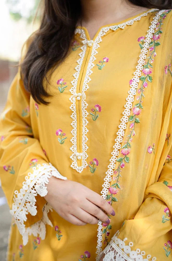 Aneela's - Summer 3PC Lawn Embroidered Suit - AC0211