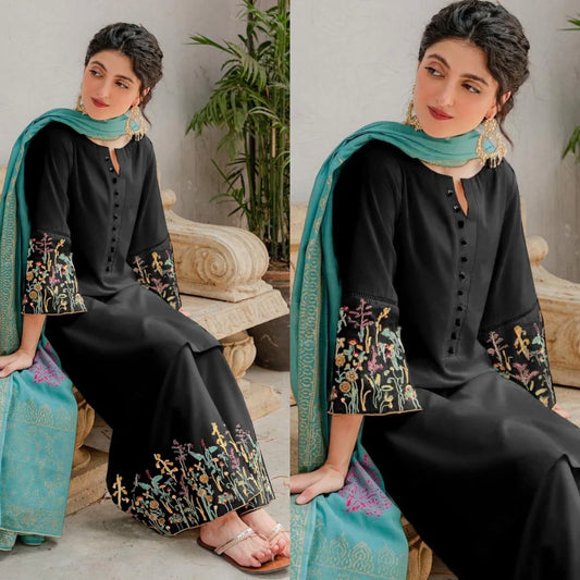 AISLING - Winter Dhanak 3Pcs Embroidered Suite -AC0687