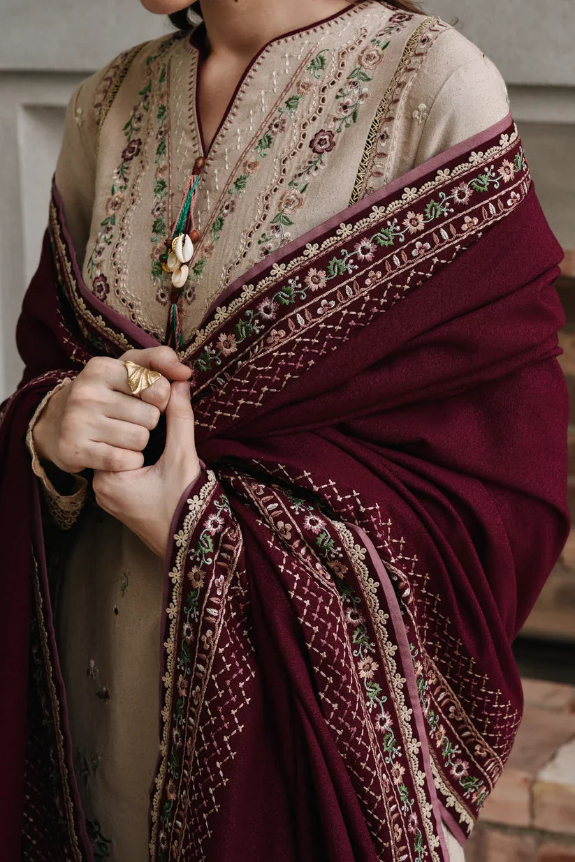 IZEL Winter 3PC Dhanak Embroidered Suit -AC0751