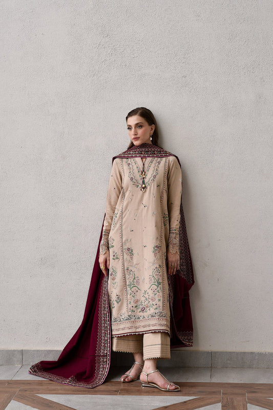 IZEL Winter 3PC Dhanak Embroidered Suit -AC0751