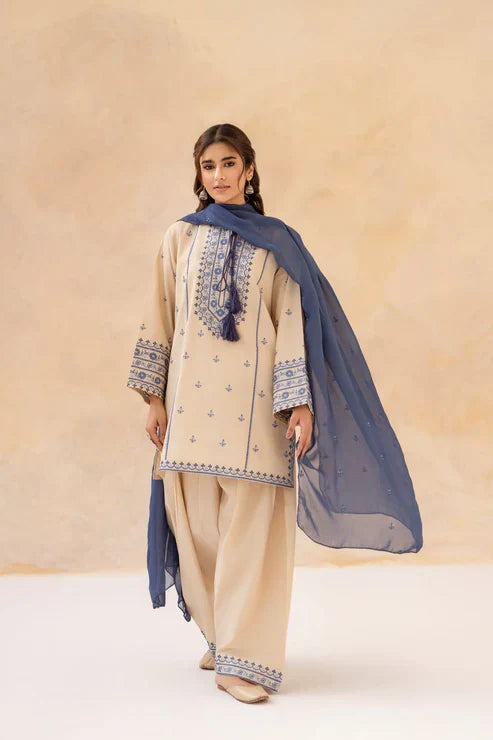 Sapphire - Summer 3PC Lawn Embroidered Suit - AC0207