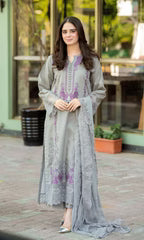 Mushq - 3PC Dhank ChickenKari Embroidered Suit- AC0289