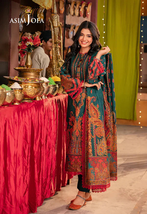 Asim Jofa -Summer 3PC Doria Lawn Digital Print Suit - AC0206