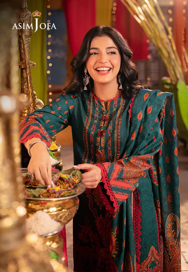 Asim Jofa -Summer 3PC Doria Lawn Digital Print Suit - AC0206