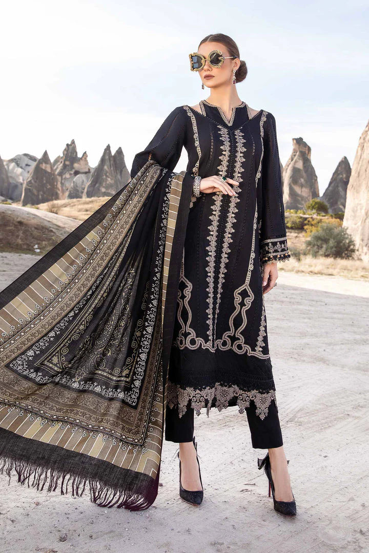 MARIA B Winter Unstitched 3pc  Dhanak Embroidered Suite -AC0691