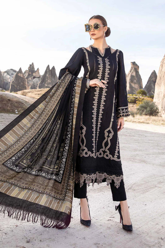 MARIA B Winter Unstitched 3pc  Dhanak Embroidered Suite -AC0691