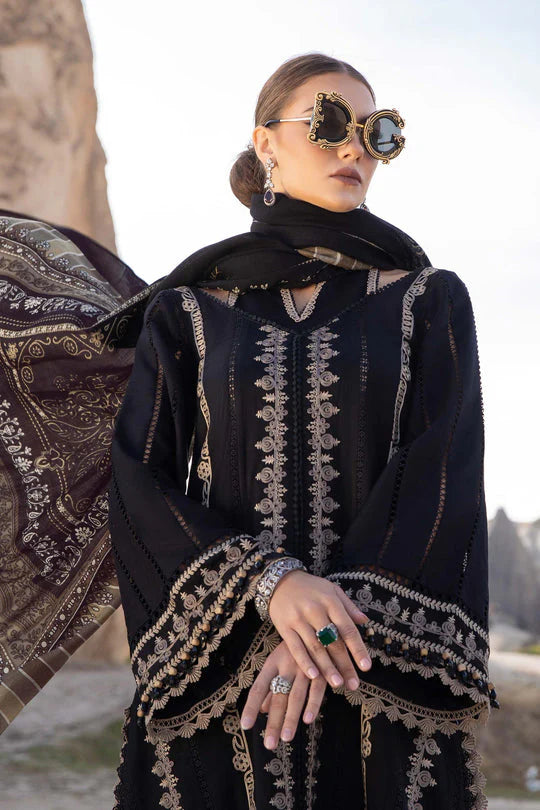MARIA B Winter Unstitched 3pc  Dhanak Embroidered Suite -AC0691