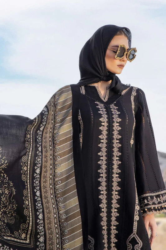 MARIA B Winter Unstitched 3pc  Dhanak Embroidered Suite -AC0691
