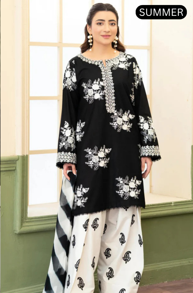 NUREH - Summer 3PC Lawn Full Embroidered Suit - AC0201