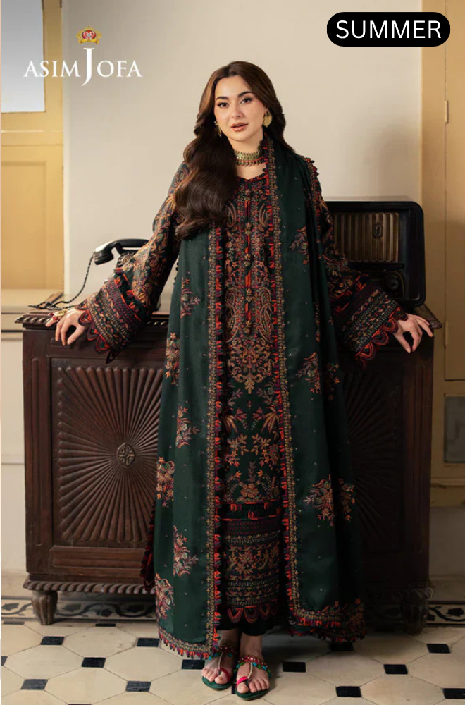 Asim Jofa - Summer 3PC Lawn Embroidered Suit - AC0112