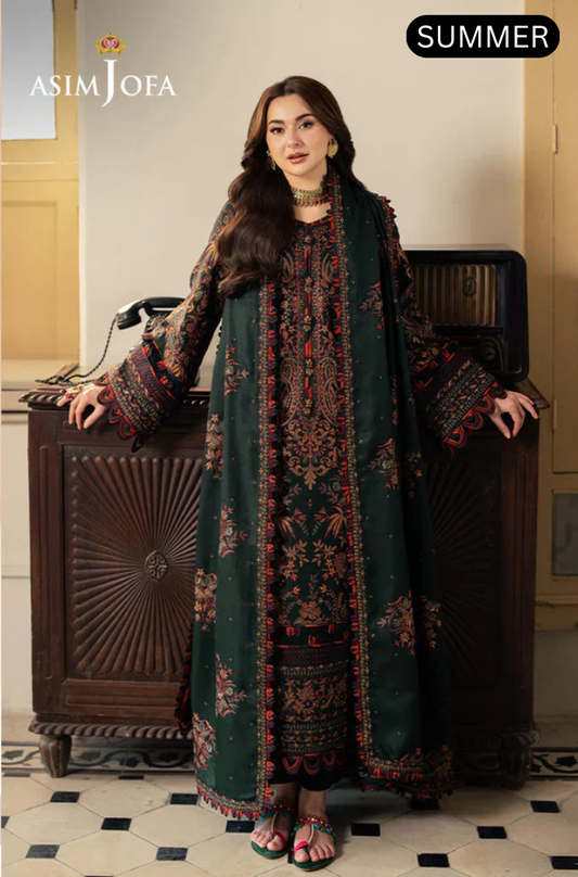 Asim Jofa - Summer 3PC Lawn Embroidered Suit - AC0112
