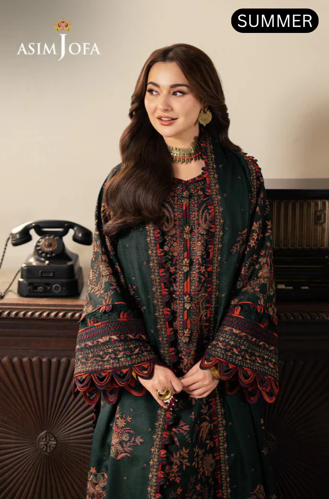 Asim Jofa - Summer 3PC Lawn Embroidered Suit - AC0112