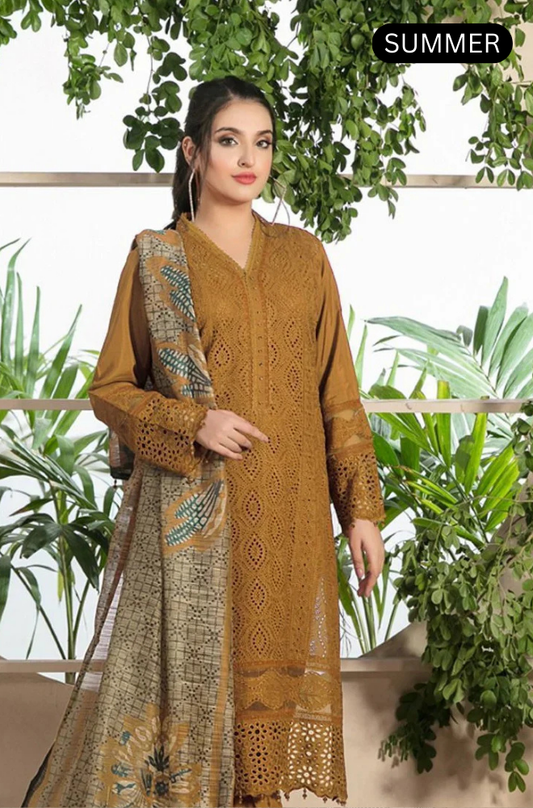 Maria.B - Summer 3PC Lawn Embroidered Suit -AC1005