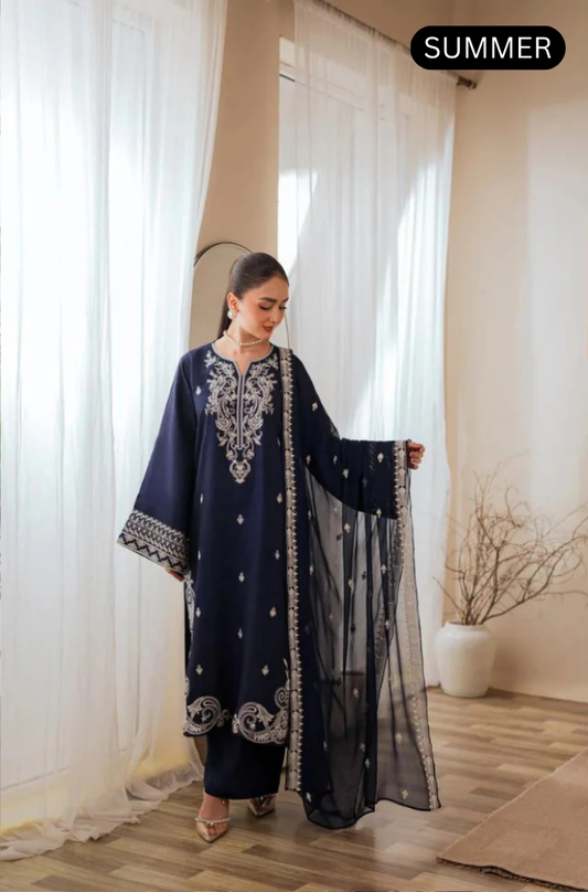 Nureh - Summer 3PC Lawn Embroidered Suit - AC0149
