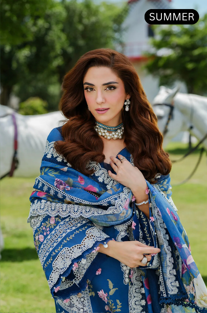 Elaf - Summer 3PC Emb Luxury Lawn suit -AC0609