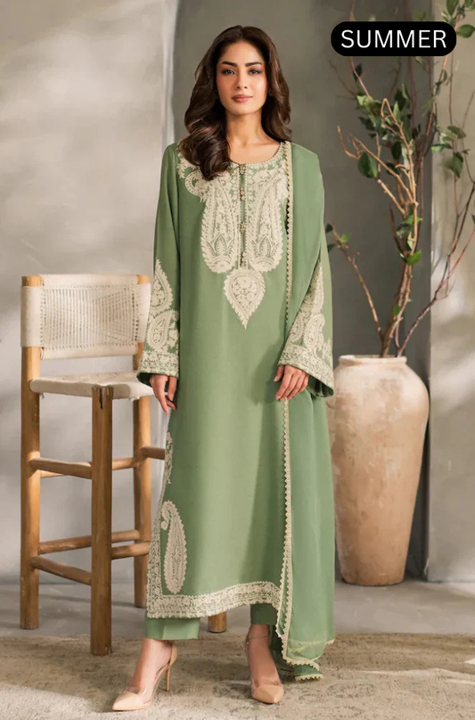 Mirana - Summer 3PC Lawn Embroidered Suit - AC0296