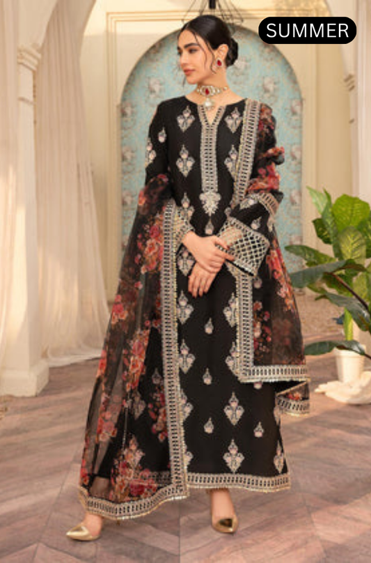 Nureh - Summer 3PC Lawn Luxury Embr Suit - AC0327