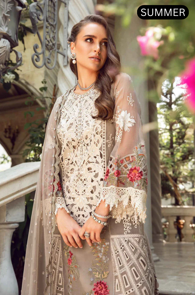 MARIA B - Summer 3pc Lawn Luxury Emb suit -4057