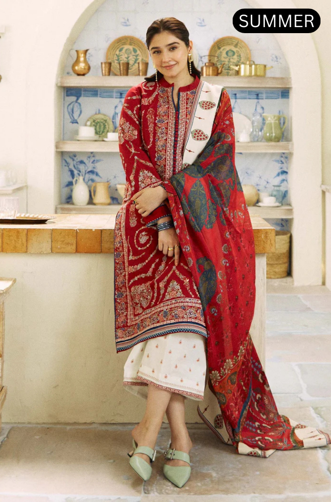 Zara Shahjahan - Summer 3pc Emb Luxury Lawn Suit -AC0432