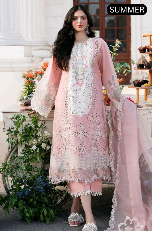 Bin ILyas - Summer 3PC Chikenkari Emb Lawn Suit -AC0216
