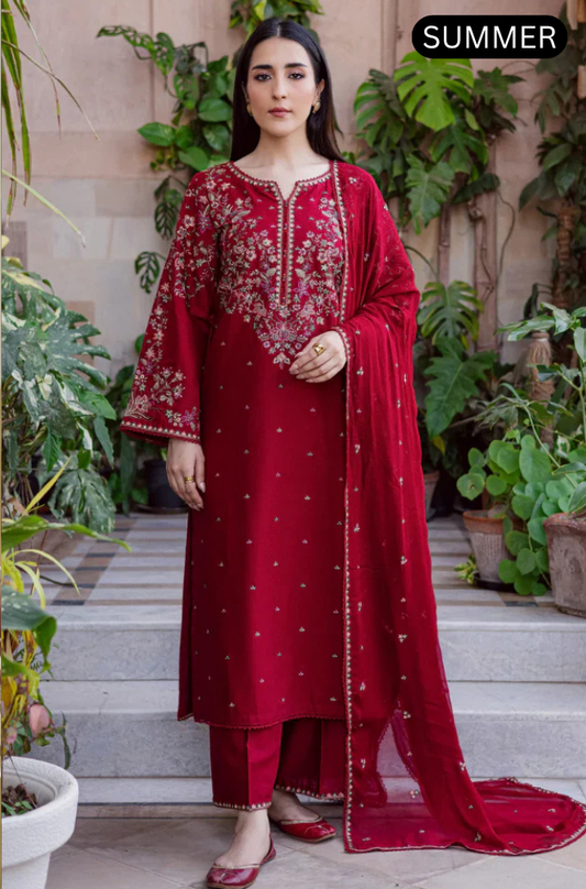 BATIK - Summer 3PC Lawn Embroidered Suit - AC0199