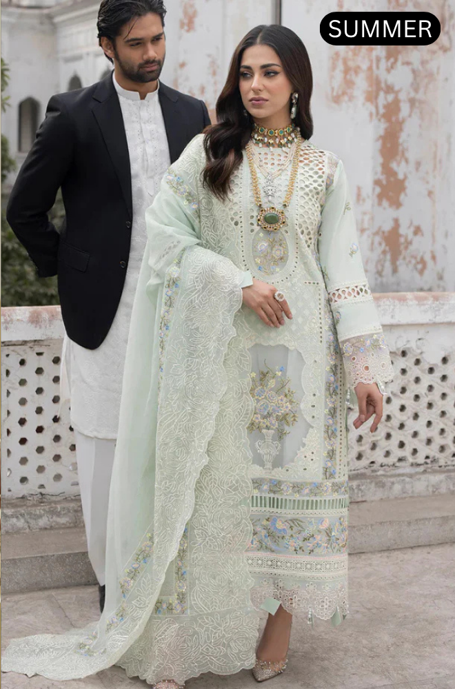 MAHNUR - Summer 3PC Luxury Emb Lawn Suit - AC0606 B