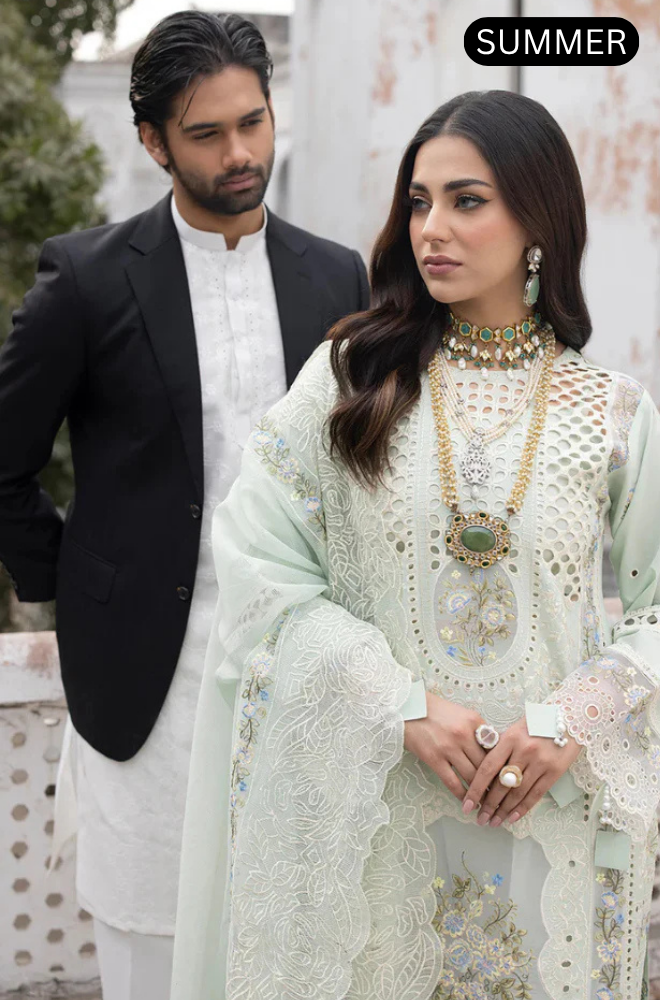 MAHNUR - Summer 3PC Luxury Emb Lawn Suit - AC0606 B