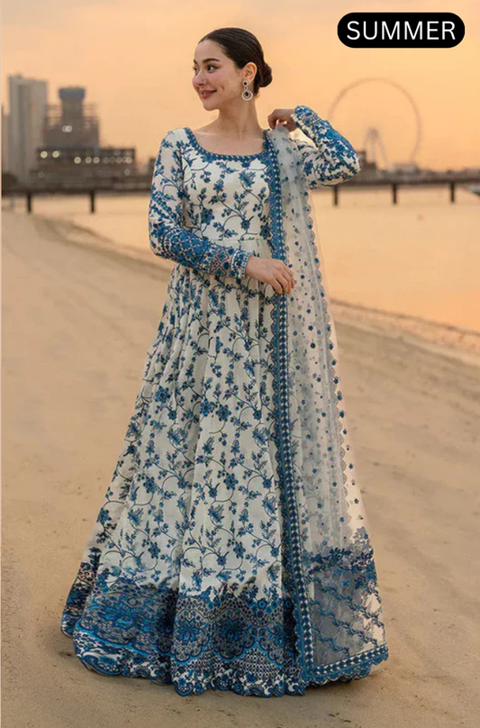 FAIZA SAQLAIN - Summer Frock 3PC Lawn Emb Dress - AC0209