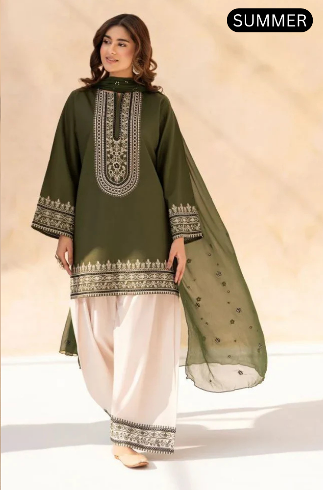 Sapphire - Summer 3PC Lawn Embroidered Suit - AC02041