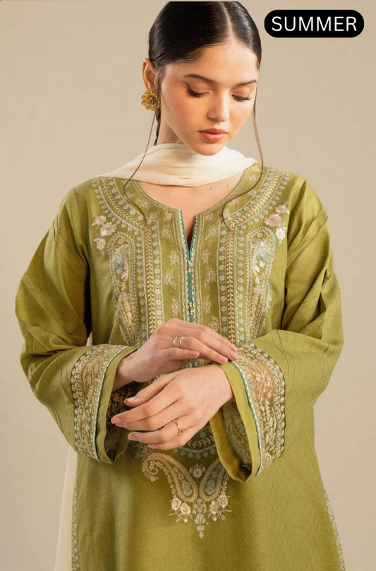 Zara Shahjahan - Summer 3PC Lawn Embroidered Suit - AC0210