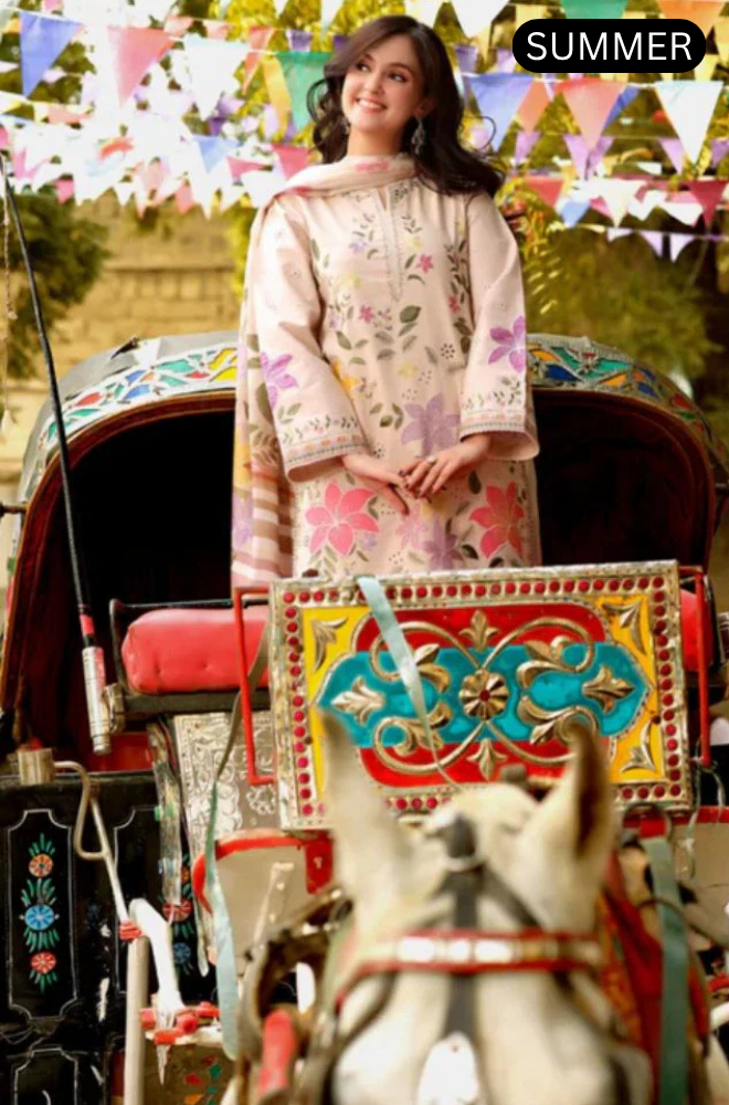 Aneela's - Summer 3PC Lawn Embroidered Suit - AC0212
