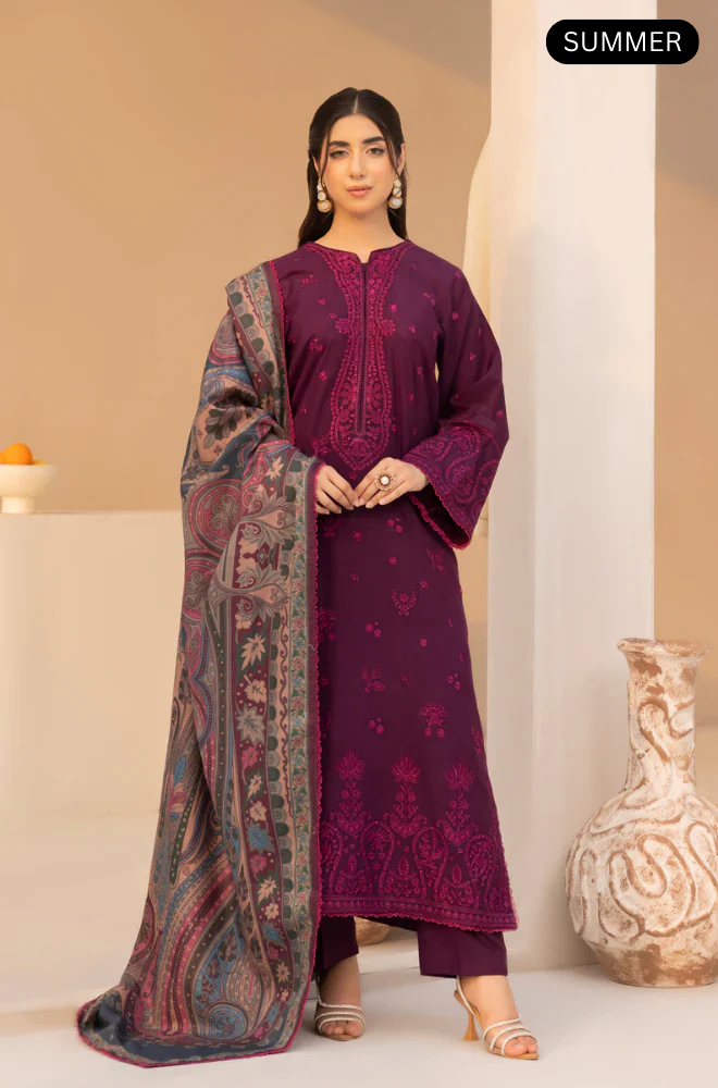 Mohagni -Summer 3PC Lawn Embroidered Suit -AC0108