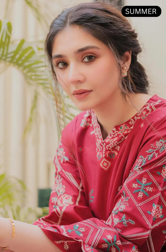 URGE- SUMMER 2PC LAWN EMBROIDERED  SHIRT  -AC0132