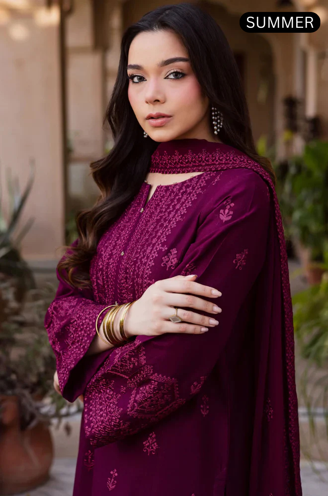 Batik - Summer 3PC Lawn Embroidered Suit - AC029