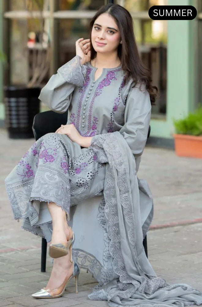 Mushq - Summer 3PC Lawn Embroidered Suit -AC0289