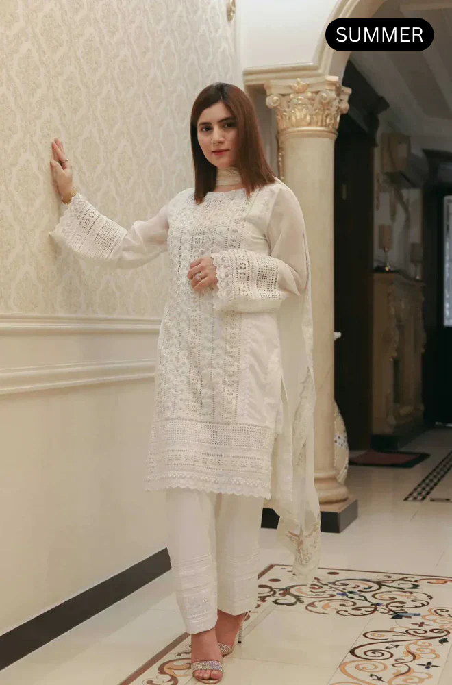 Maria.B - Summer 3PC Lawn Embroidered Suit - AC060