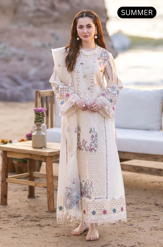 Qalamkar - Summer 3PC Lawn Emb Suit -AC084