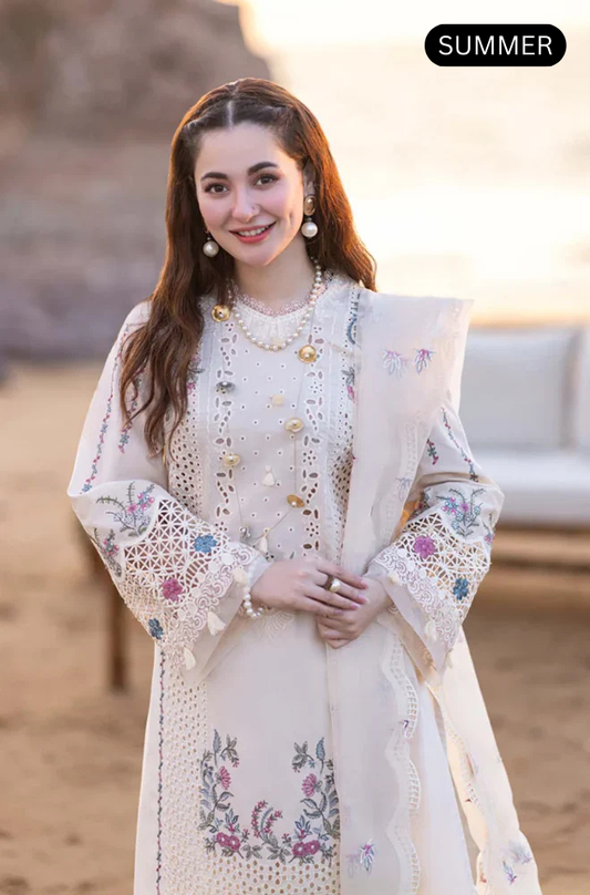 Qalamkar - Summer 3PC Lawn Emb Suit -AC084