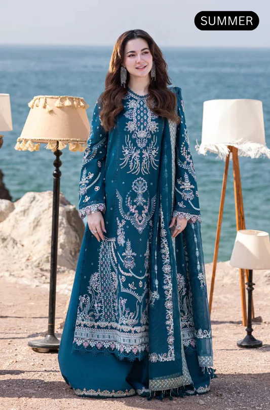 Qalamkar - Summer 3PC Lawn Embroidered Suit -AC005