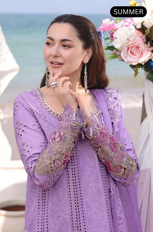 Qalamkar - Summer 3PC Lawn Emb Suit -AC0234