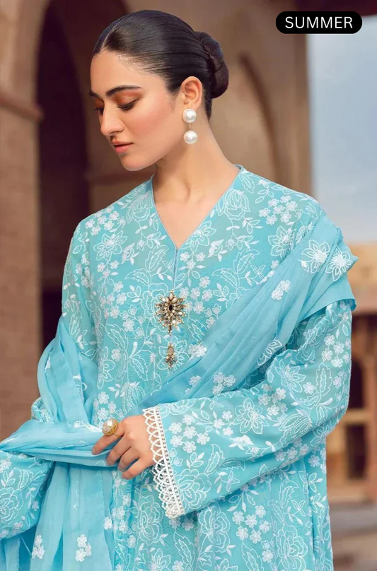 Bareeze - Summer 3PC Lawn Embroidered Suit -AC016