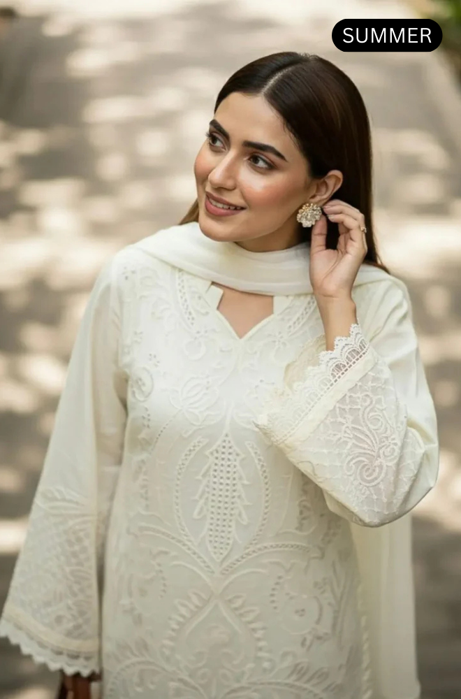 Maria.b - Summer 3PC Lawn Embroidered Suit -AC080